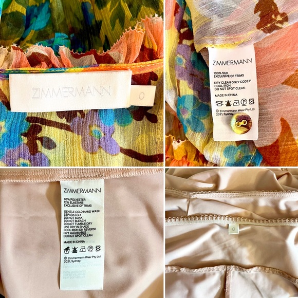 ZIMMERMANN Ruffled Floral Silk Chiffon Estelle Billow Mini Dress - Picture 5 of 5